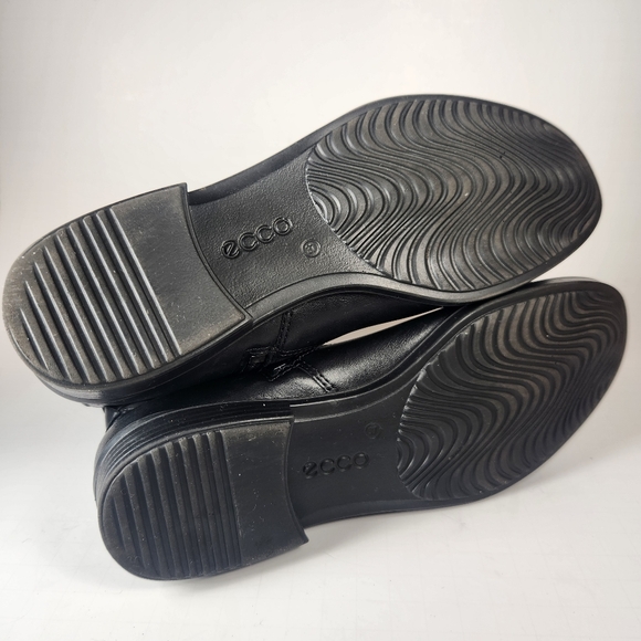 ECCO Women's Biker Boots 37 / 6 Black Leather Moto Ankle Bootie Shoe - Picture 13 of 13